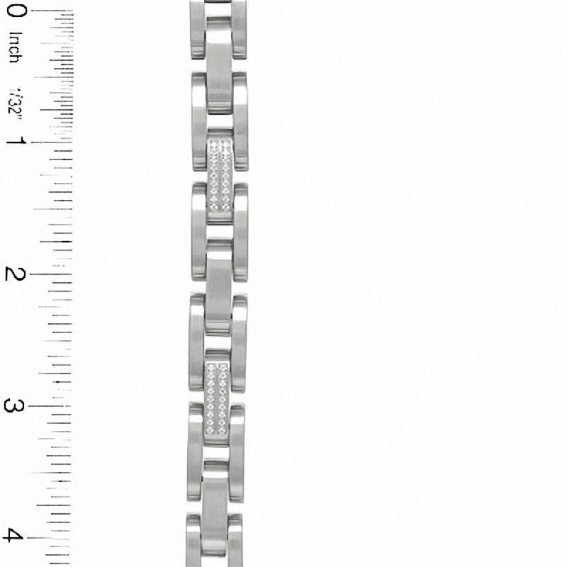 Main Image 3 of 0.36 CT. T.W. Diamond Stainless Steel Link Bracelet