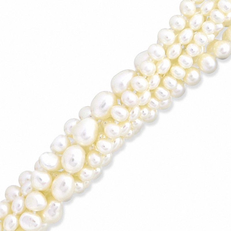 Multi-Strand Graduated Cultured Freshwater Pearl Bracelet with Sterling Silver Clasp|Peoples Jewellers