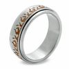 Thumbnail Image 2 of Men's Stainless Steel Ring with Brown IP Flames