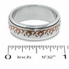 Thumbnail Image 2 of Men's Stainless Steel Ring with Brown IP Flames