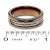 Men's Brown IP Stainless Steel and Cable Band - Size 10