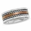 Thumbnail Image 1 of Brown IP Stainless Steel Band with Rope Edge - Size 10