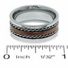 Men's Brown IP Stainless Steel Band with Rope Edge - Size 10