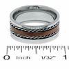 Thumbnail Image 3 of Brown IP Stainless Steel Band with Rope Edge - Size 10