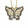 Thumbnail Image 1 of Smoky Quartz Butterfly Pendant in 10K Gold with Diamond Accents