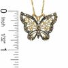 Thumbnail Image 2 of Smoky Quartz Butterfly Pendant in 10K Gold with Diamond Accents