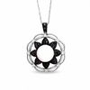 Thumbnail Image 1 of Freshwater Cultured Pearl Pendant in 14K White Gold with 0.33 CT. T.W. Enhanced Black and White Diamonds