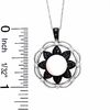 Thumbnail Image 2 of Freshwater Cultured Pearl Pendant in 14K White Gold with 0.33 CT. T.W. Enhanced Black and White Diamonds