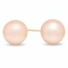 Thumbnail Image 0 of 9.0-10.0mm Pink Cultured Freshwater Pearl Stud Earrings in 14K Gold