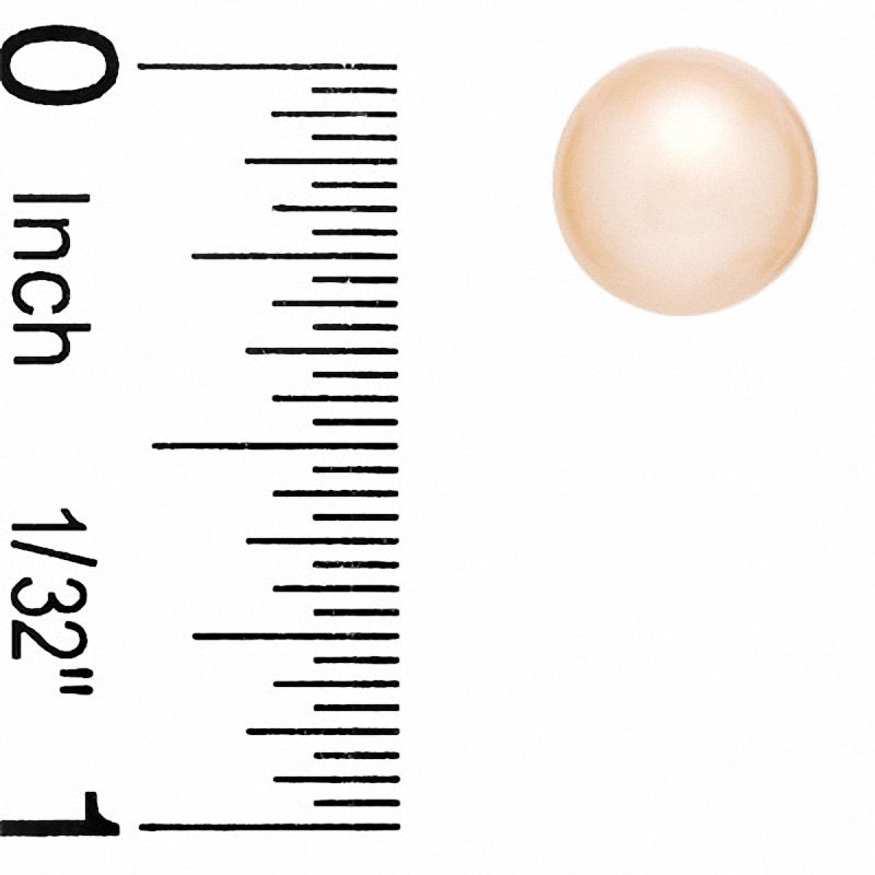 9.0-10.0mm Pink Cultured Freshwater Pearl Stud Earrings in 14K Gold
