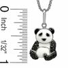 Thumbnail Image 2 of 0.25 CT. T.W. Black Diamond Enamel Panda Bear Pendant in Sterling Silver