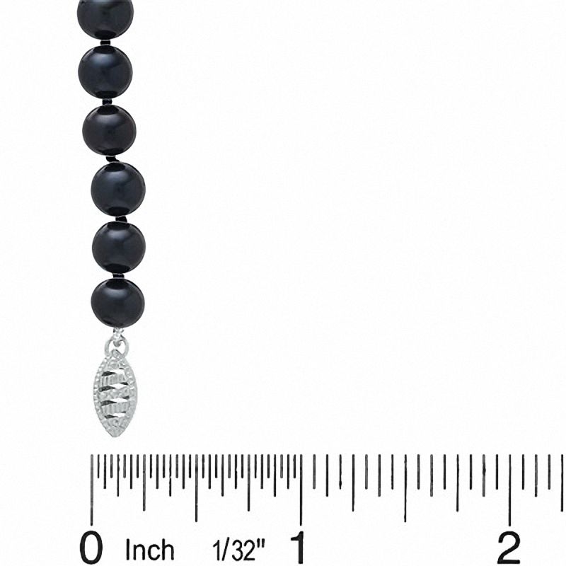 Main Image 2 of Black Freshwater Cultured Pearl Earrings, Ring, Necklace and Bracelet Set in 14K White Gold