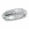 Thumbnail Image 1 of Men's 0.75 CT. T.W. Diamond Edge Satin Band in 14K White Gold