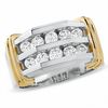 Thumbnail Image 0 of Men's 1.00 CT. T.W. Diamond Double Row Band in 14K Two-Tone Gold