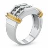 Thumbnail Image 1 of Men's 1.00 CT. T.W. Diamond Double Row Band in 14K Two-Tone Gold