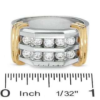 Men's 1.00 CT. T.W. Diamond Double Row Band in 14K Two-Tone Gold