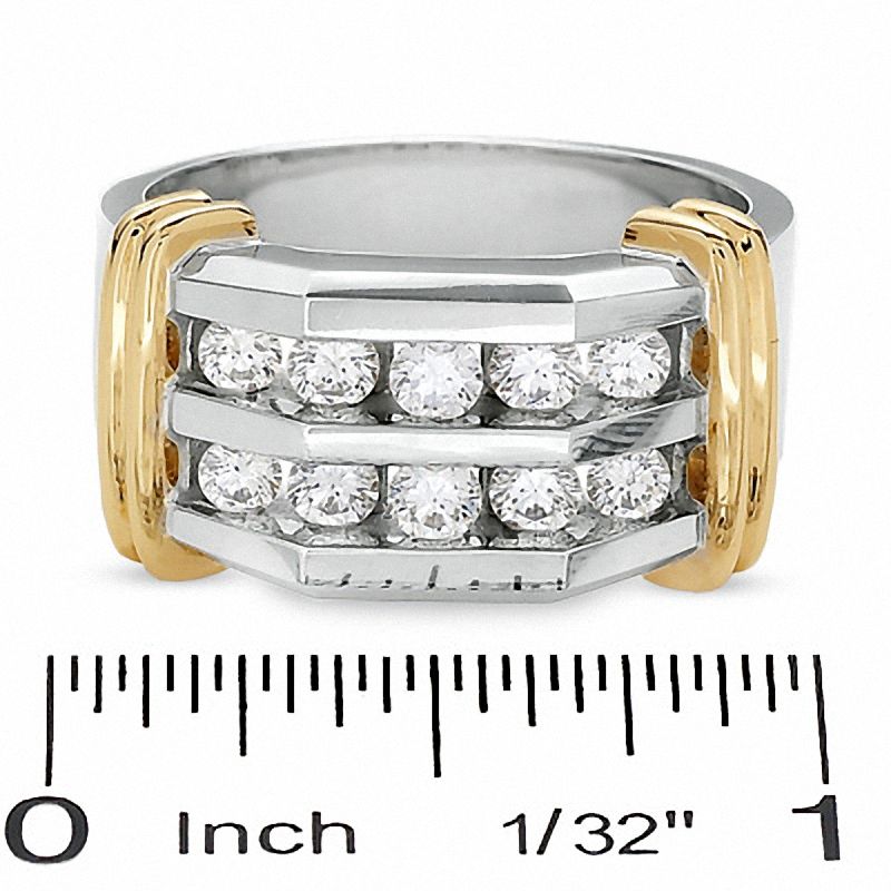 Men's 1.00 CT. T.W. Diamond Double Row Band in 14K Two-Tone Gold