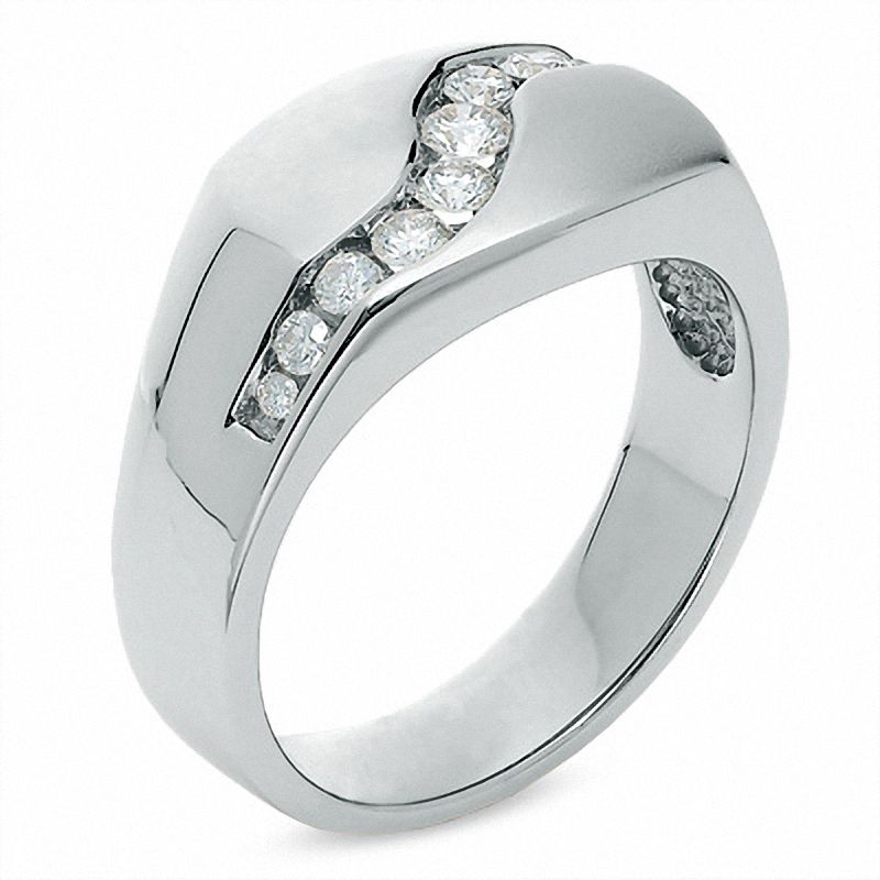 0.50 CT. T.W. Diamond Running River Ring in 14K White Gold