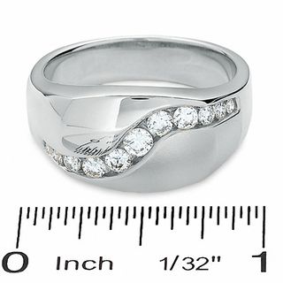 Men's 0.50 CT. T.W. Diamond Running River Ring in 14K White Gold