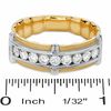 Thumbnail Image 2 of Men's 0.75 CT. T.W. Diamond Three Bar Channel-Set Band in 14K Two-Tone Gold