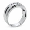 Thumbnail Image 1 of Men's 0.30 CT. T.W. Enhanced Black and White Diamond Three Channel Band in 14K White Gold