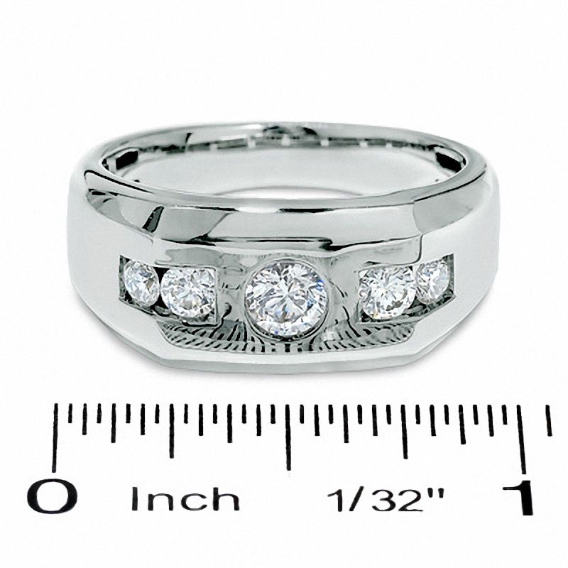 Main Image 3 of 1.00 CT. T.W. Diamond Five Stone Band in 14K White Gold
