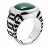 Thumbnail Image 2 of Men's Cushion-Cut Malachite Ring in Sterling Silver