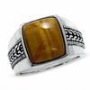 Thumbnail Image 0 of Men's Cushion-Cut Tiger's Eye Ring in Sterling Silver