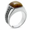 Thumbnail Image 2 of Cushion-Cut Tiger's Eye Ring in Sterling Silver