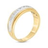 Thumbnail Image 2 of Men's 0.25 CT. T.W. Diamond Channel Milgrain Band in 14K Two-Tone Gold