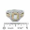 1.00 CT. T.W. Emerald-Cut Diamond Split Shank Ring in 14K Two-Tone Gold
