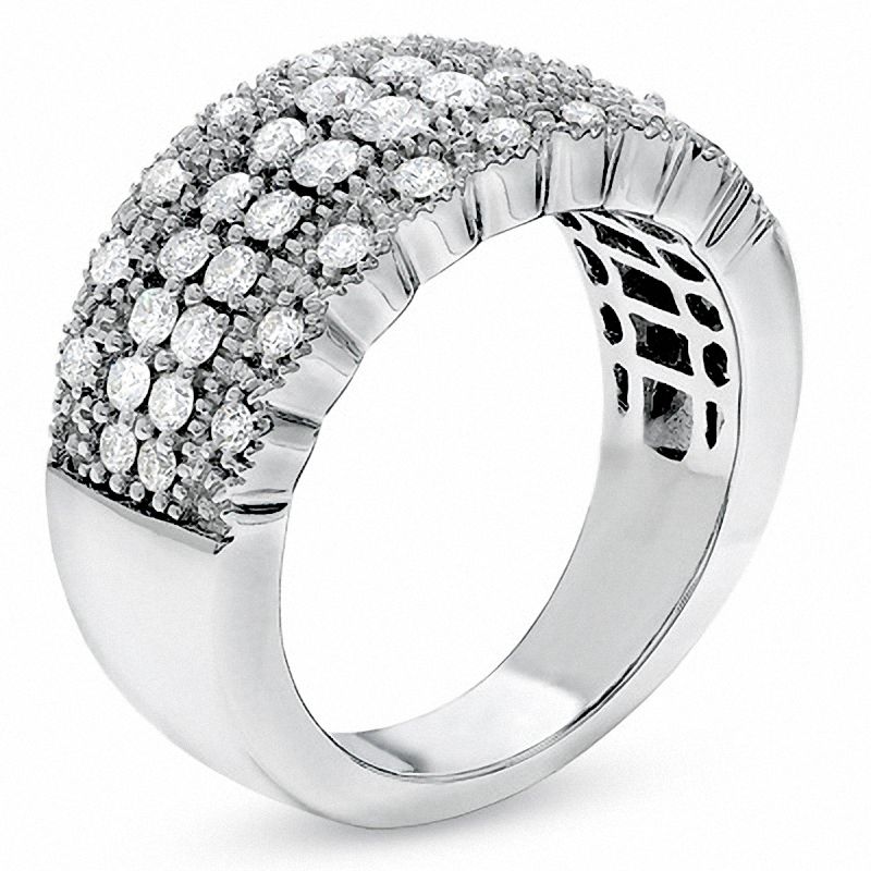 Main Image 2 of 1.00 CT. T.W. Diamond Vintage Scallop Band in 14K White Gold
