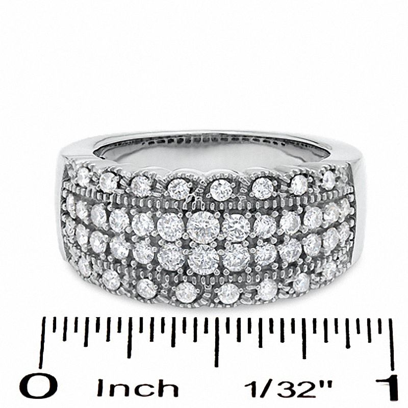 1.00 CT. T.W. Diamond Vintage Scallop Band in 14K White Gold