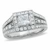 Thumbnail Image 1 of 1.38 CT. T.W. Certified Princess-Cut Diamond Bridge Ring in 14K White Gold