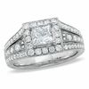 Thumbnail Image 0 of 1.38 CT. T.W. Certified Princess-Cut Diamond Bridge Ring in 14K White Gold