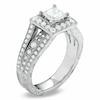 Thumbnail Image 1 of 1.38 CT. T.W. Certified Princess-Cut Diamond Bridge Ring in 14K White Gold