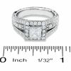 Thumbnail Image 3 of 1.38 CT. T.W. Certified Princess-Cut Diamond Bridge Ring in 14K White Gold