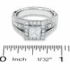 Thumbnail Image 2 of 1.38 CT. T.W. Certified Princess-Cut Diamond Bridge Ring in 14K White Gold