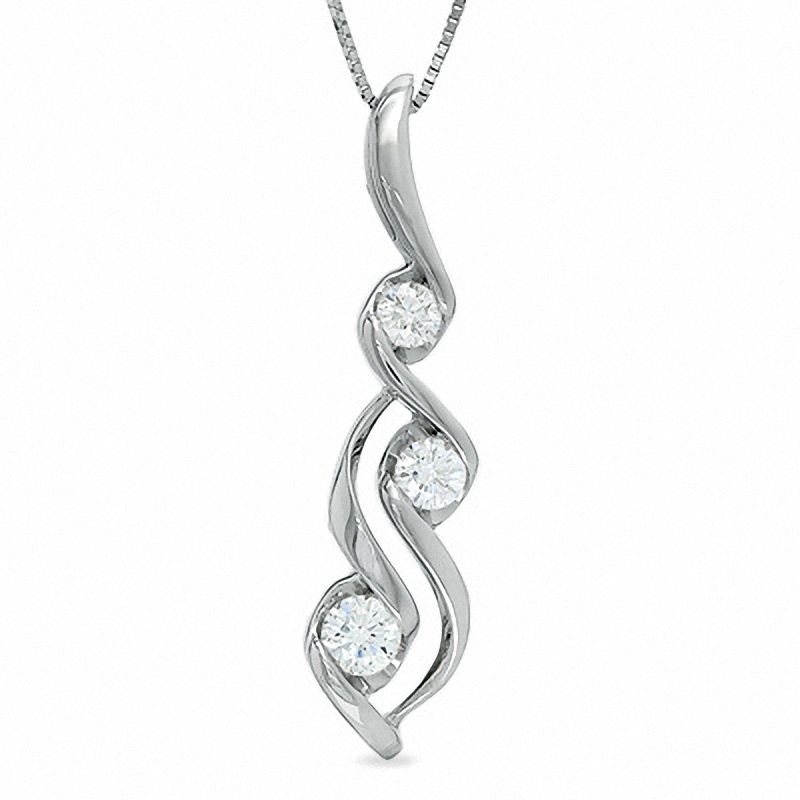 Sirena™ 0.33 C.T. T.W. Diamond Three Stone Pendant in 14K White Gold|Peoples Jewellers