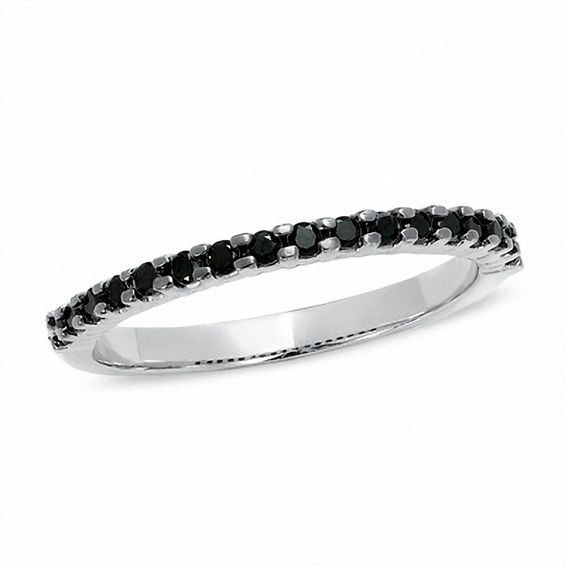 0.25 CT. T.W. Black Diamond Ring in 14K White Gold