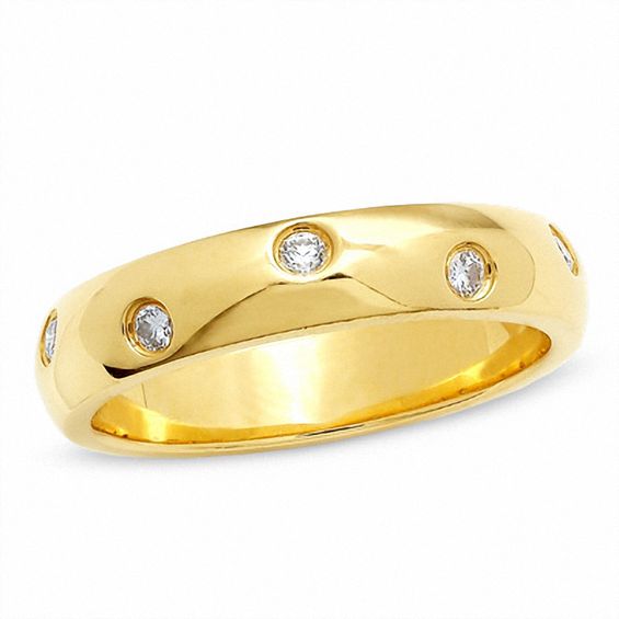 0.15 CT. T.W. Diamond Five Stone Flush Stack Band in 14K Gold