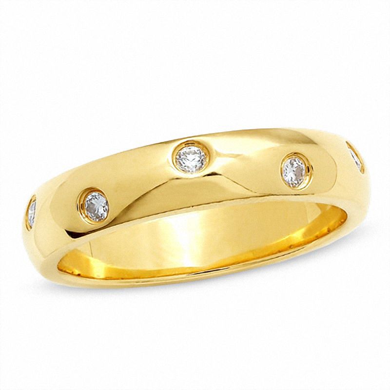0.15 CT. T.W. Diamond Five Stone Flush Stack Band in 14K Gold