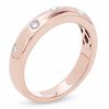 Thumbnail Image 1 of 0.15 CT. T.W. Diamond Five Stone Flush Stack Band in 14K Rose Gold