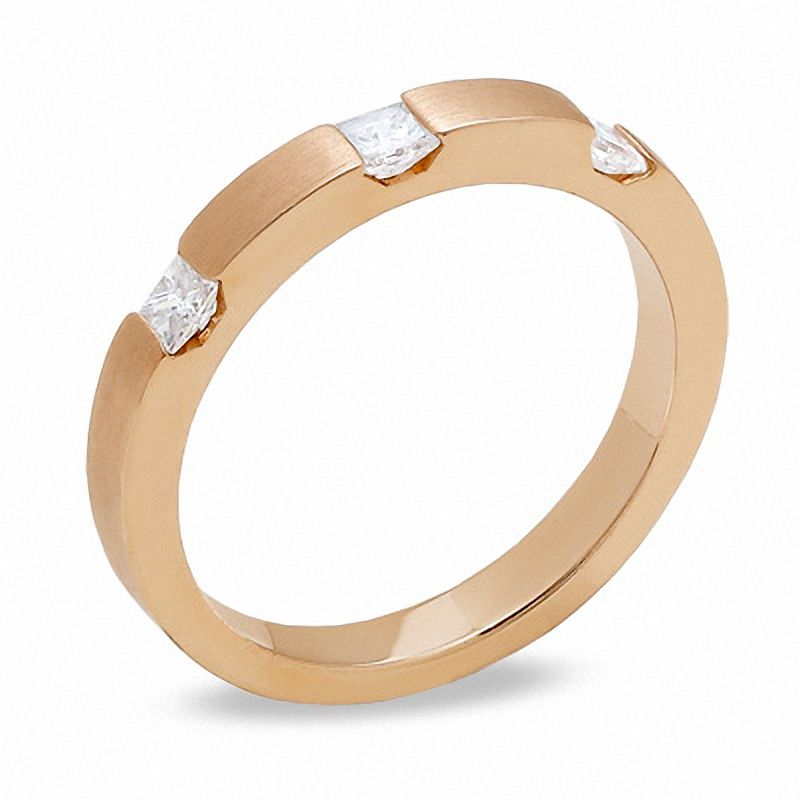 0.33 CT. T.W. Princess-Cut Diamond Stack Band in 14K Rose Gold