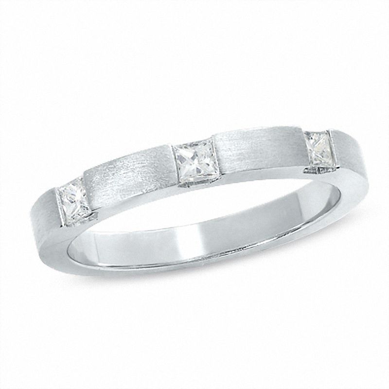 0.33 CT. T.W. Princess-Cut Diamond Stack Band in 14K White Gold