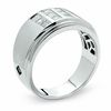 Thumbnail Image 2 of 0.75 CT. T.W. Square-Cut Diamond Three Row Satin Ring in 14K White Gold