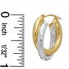 Thumbnail Image 1 of Double Bypass Hoop Earrings in Sterling Silver and 14K Gold