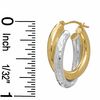 Double Bypass Hoop Earrings in Sterling Silver and 14K Gold