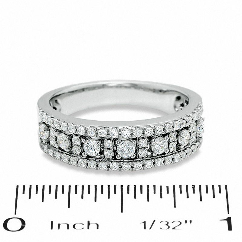 Main Image 3 of 0.62 CT. T.W. Diamond Window Pane Band in 14K White Gold