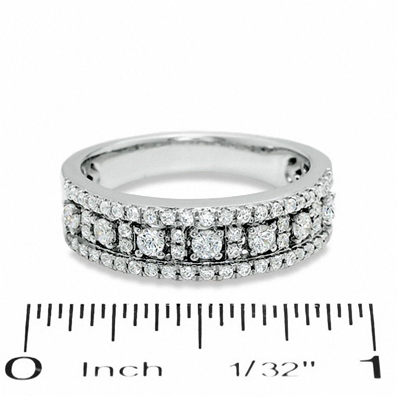 0.62 CT. T.W. Diamond Window Pane Band in 14K White Gold